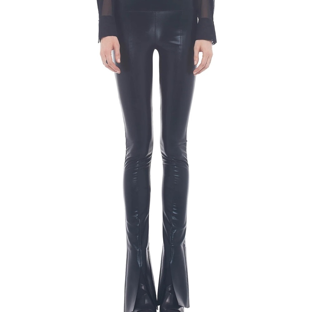 Norma Kamali Black Spat Metallic Shimmer Leggings